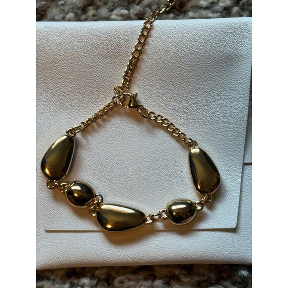 18k Gold Plated Chunky Bracelet Slide Jewelry - Picture 1 of 3